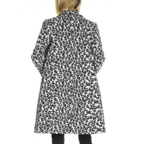 Maison Cinqcent 500 Jacket Leopard Print Winter Coat Black White Womens Medium - Picture 12 of 12
